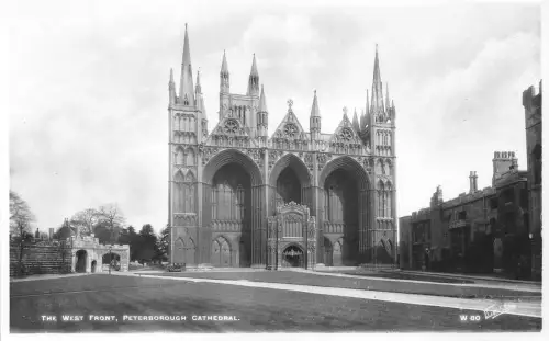 BR60214 the west front peterborough cathedral uk real photo