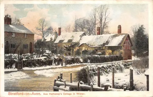 BR61070 stratford on avon ann hathaway s cottage in winter uk
