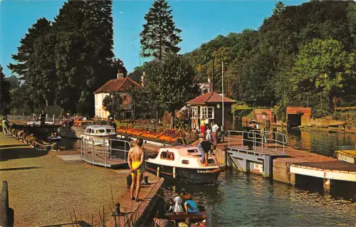 uk1549 marsh lock henley on thames real photo uk