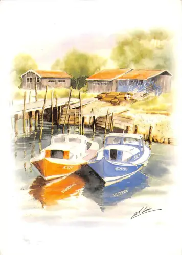 BT5658 Aquarelie anne larose vieille st girons Bassin d arcachon shi France