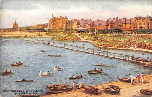 uk500 st annes on sea boating lake promenade uk
