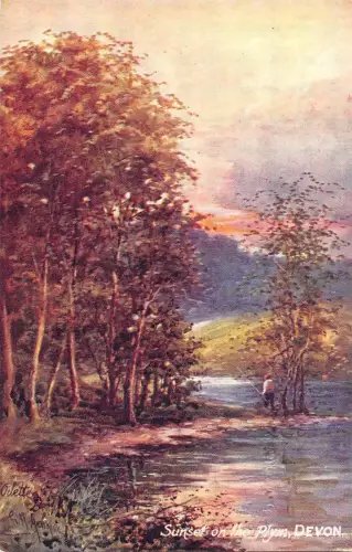 uk27334 sunset on the plym devon uk