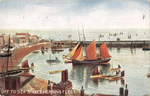 uk16228 on the sea st ives herring fleet real photo uk