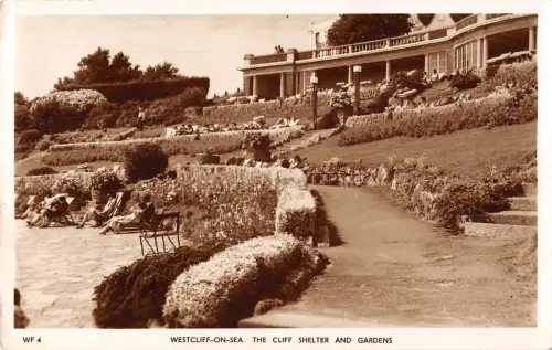 uk30981 cliff shelter and gardens westcliff on sea real photo uk