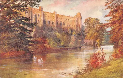 uk26696 warwick castle from the island uk