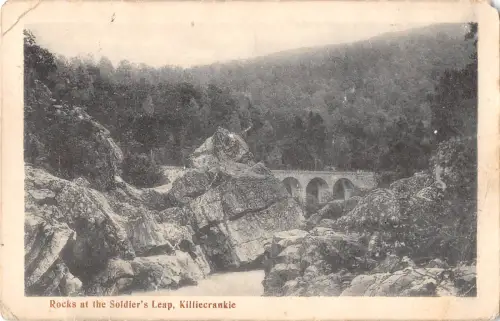 uk14541 rocks at the soliders leap killiecrankie scoltand real photo uk