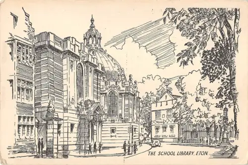 BR67802 die Schulbibliothek Eton Postkarte UK