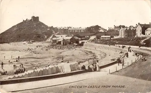 uk29997 castle from pareade criccieth wales real photo uk