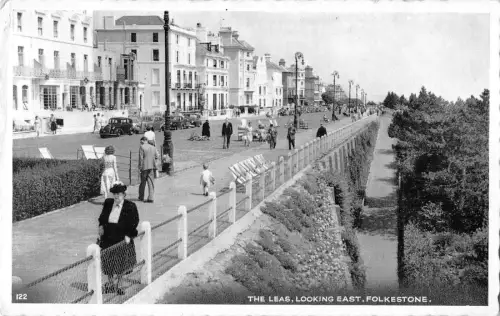 uk30850 the leas looking east folkestone real photo uk
