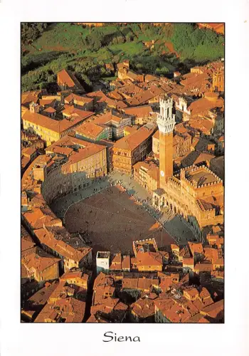 BF869 Siena piazza del campo e palazzo comunale Italien