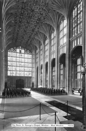 br108848 the nave st georges chapel west window windsor uk