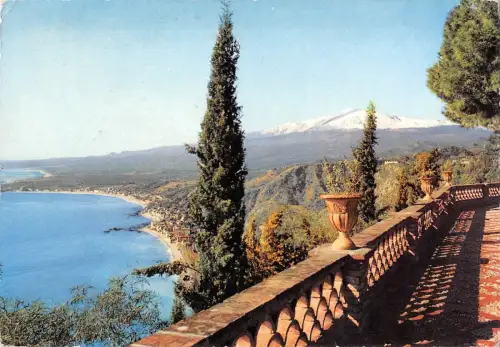 BT1380 taormina panoramica di giardini ed etna italy
