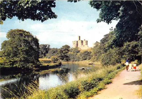 BR92359 warkworth castle and the river coquet northumberland uk