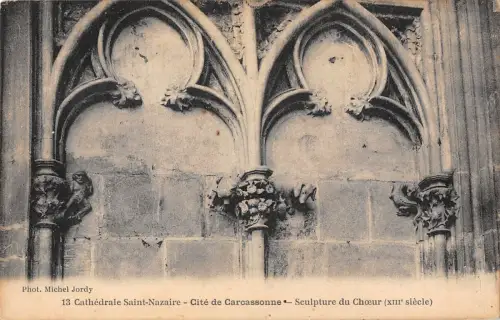 BF8320 Kathedrale Saint Nazaire Carcassonne Skulptur D Frankreich Frankreich