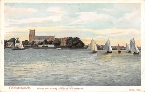 uk29721 priory and sail match in the harbour christchurch uk