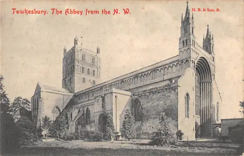 uk14385 the abbey tewkesbury real photo uk