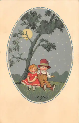 B16215 Kinder unter den drei Illustrationen signiert C Giris