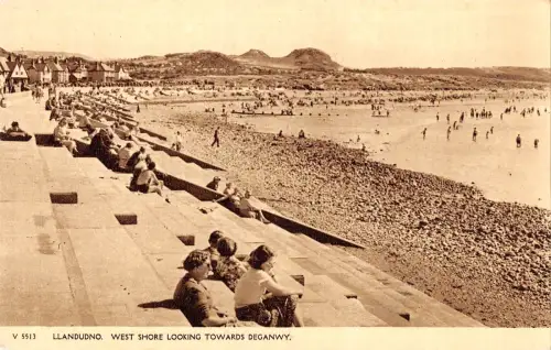 uk13266 west shore deganwy Llandudno wales real photo uk