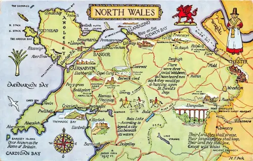 Bg32931 north wales map cartes geographiques uk