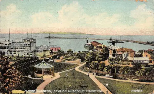 BR62972 Marine Gardens Pavillon und Hafen Kingstown UK