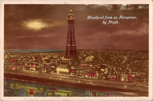 uk13404 blackpool aus einem Flugzeug Echtfoto UK