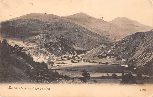 uk12334 reddgelert and snowdon wales real photo uk