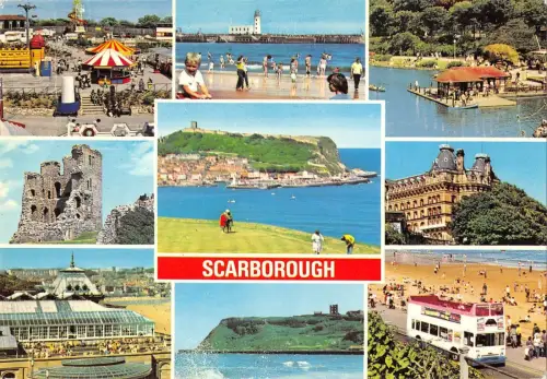 B102137 scarborough grand hotel open top bus uk