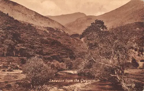 uk16271 snowdon from gwynant wales real photo uk