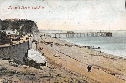 uk14574 penarth beach and pier wales uk