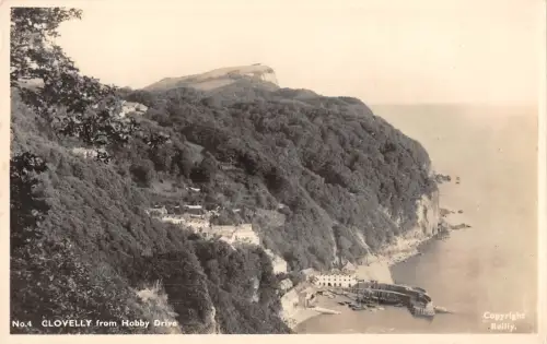 uk12087 clovelly from hobby drive real photo uk