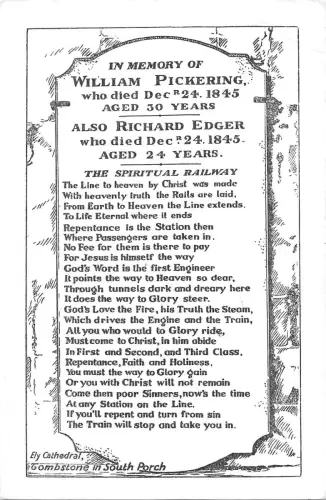 uk1945 ely cathedral tombstone in south porch real photo uk