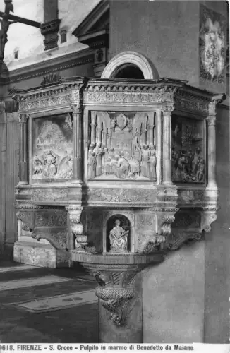 BR18681 Firenze S Croce Pulpito in marmo di benedette da maine italy