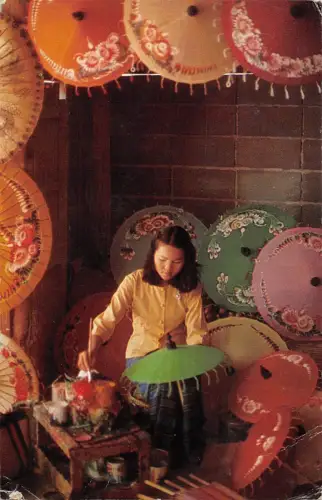 BR56265 Thal Heimindustrie der Markierungsschirme in Chiengmai Nordthailand