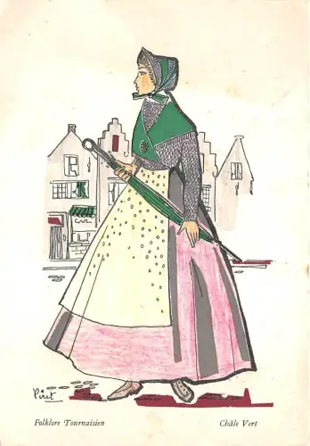 BR22515 Foljlore Tournaisien Chale Vert Lackdrucke