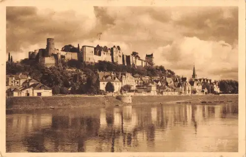 BF9487 le chateau vu des rives de la vienne chinon france Frankreich