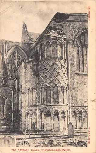 uk30913 norman tower christchurch priory real photo uk