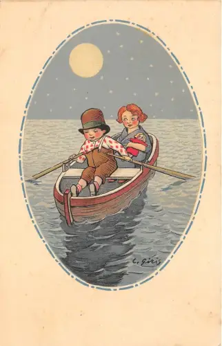 B16214 Kinder Segel Illustration signiert C Giris