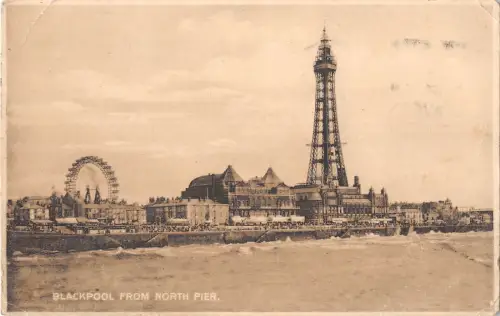 uk12326 blackpool from north pier real photo uk