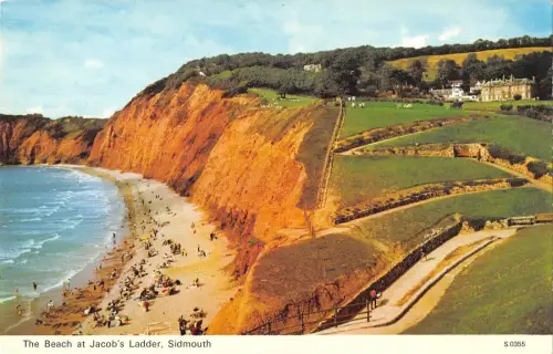 BR78051 the beach at jacobs ladder sidmouth uk 14x9cm