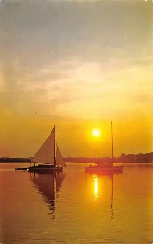 B88040 sunset at hickling broad uk 14x9cm