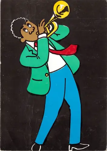 BF40371 Gesang bei Trompete Comic Musik Opernsänger