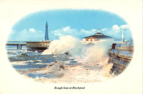 uk9419 rough sea at blackpool uk