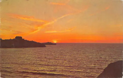 uk9862 sunset at newquay uk