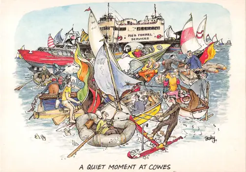 uk1928 a quiet moment at cowes uk funny fun comis seaside humor humor
