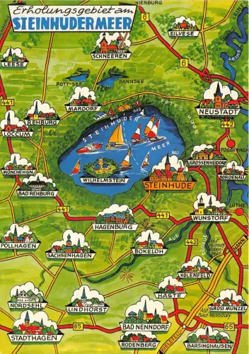 Lot228 Naherholungsgebiet am Steinhuder Meer Karte Postkarte Deutschland