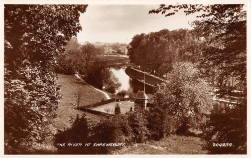 uk640 the river at shrewsbury real photo uk