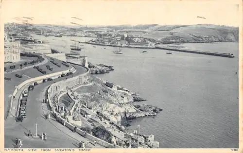 uk13934 view from speatons tower plymouth real photo uk