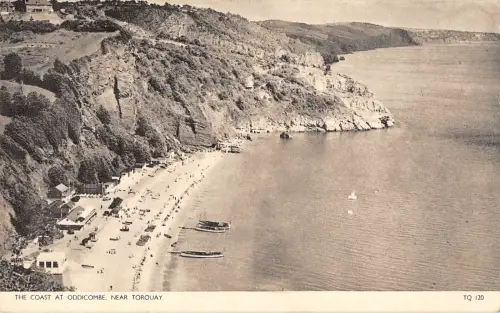 uk31076 coast at oddicombe torquay real photo uk