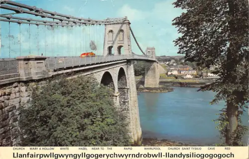 B101499 Menai Straits and Bridges Anglesey Wales UK 14x9cm 1 2