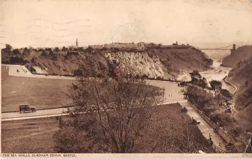 uk28812 sea walls durham downs bristol real photo uk